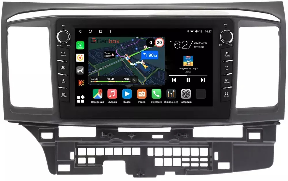 Магнитола для Mitsubishi Lancer X 2007-2016 - Canbox 9-MI113N Android 10, ТОП процессор, CarPlay, 4G SIM-слот