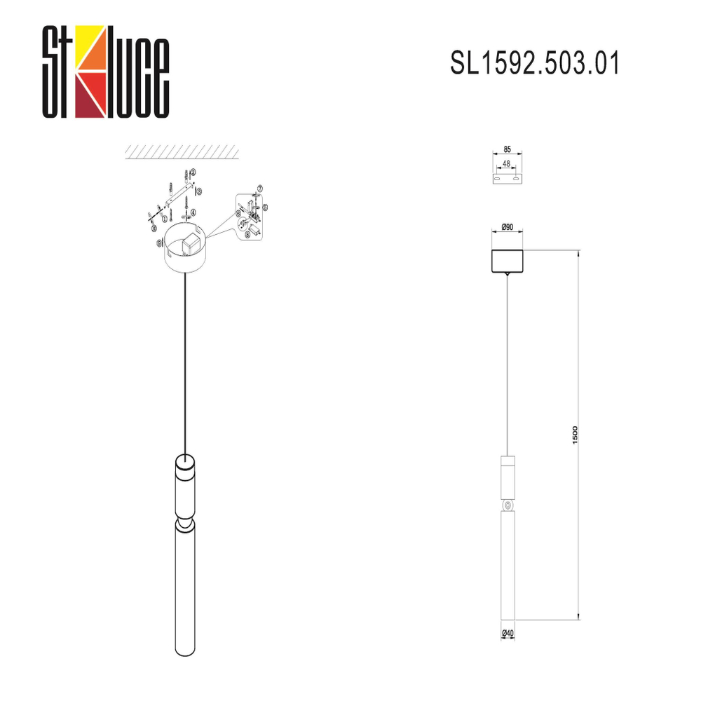 SL1592.503.01 Светильник подвесной ST-Luce Белый/Белый LED 1*6W 3000K