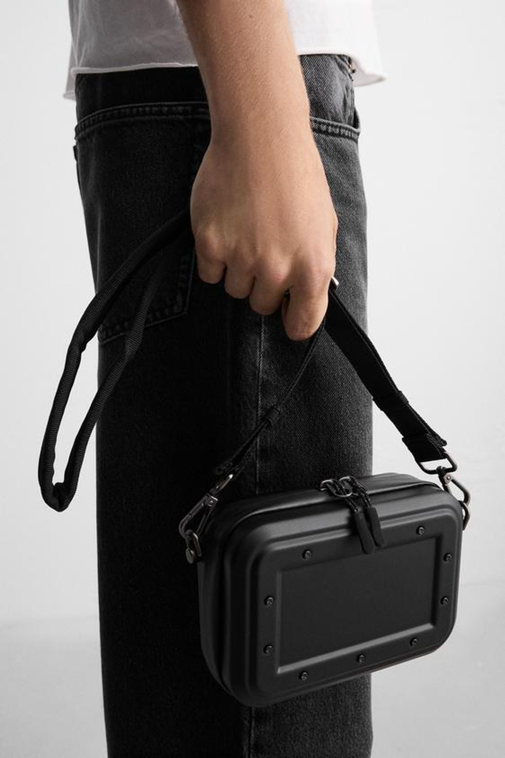 ZARA СУМКА-КОРОБОЧКА, ЧЕРНЫЙ