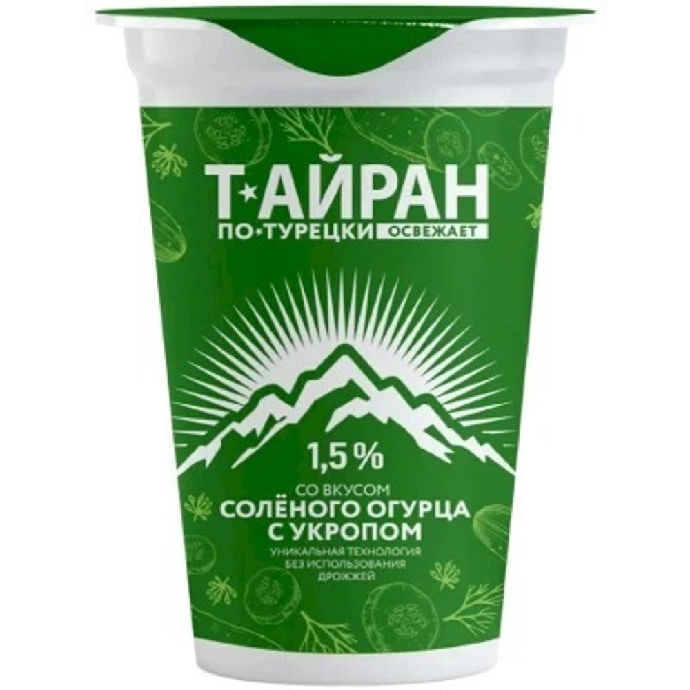 Напиток к.м Тайран по-турецки со вкусом соленого огурца и укропом 1, 5% 220г