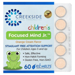 Creekside Natural Therapeutics, Children's Focused Mind Jr.™, апельсиновый крем, 60 таблеток EZ-Melt®