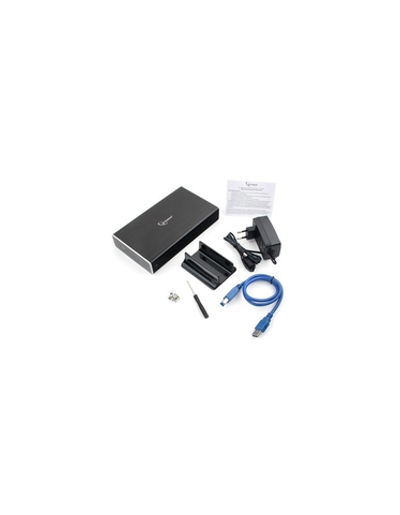 Gembird EE3-U3S-80 Внешний корпус 3.5" чёрный, USB 3.0, SATA, HDD/SSD, до 2 Тб, алюминий