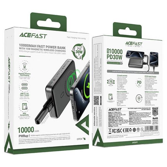 Внешний аккумулятор AceFast M10 10000mAh PD30W (AF-M10-BK) Black