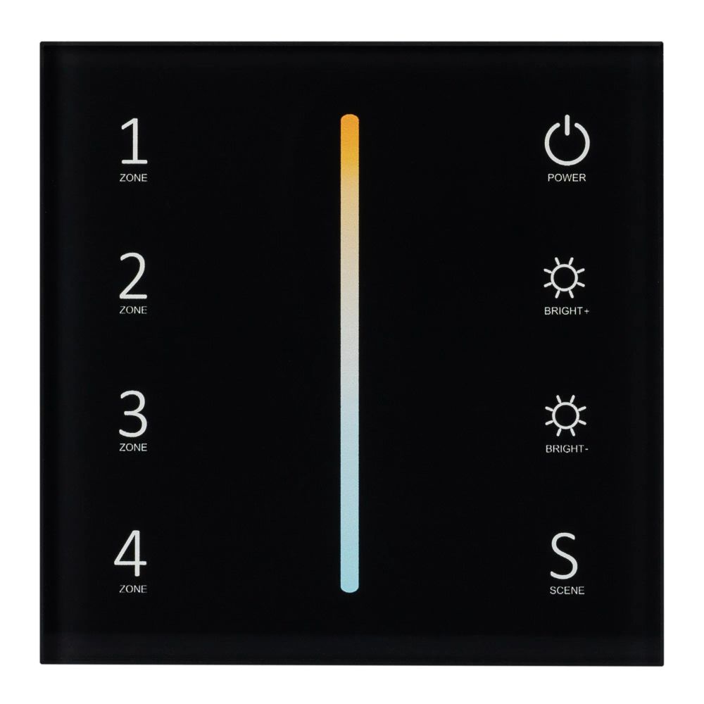 Панель Sens SMART-P43-MIX Black (230V, 4 зоны, 2.4G) (Arlight, IP20 Пластик, 5 лет) 028137