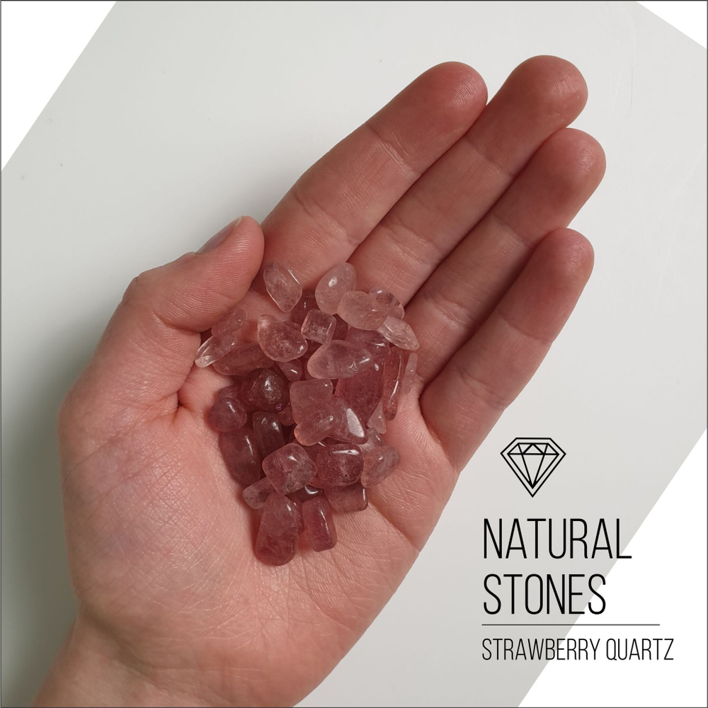 Натуральный камень Strawberry quartz, 10-20 мм, 100гр