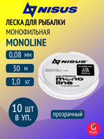 Леска для рыбалки Nisus MONOLINE ICE FISHING Nylon Transparent 0,08mm/30m (N-MIF-008-30)