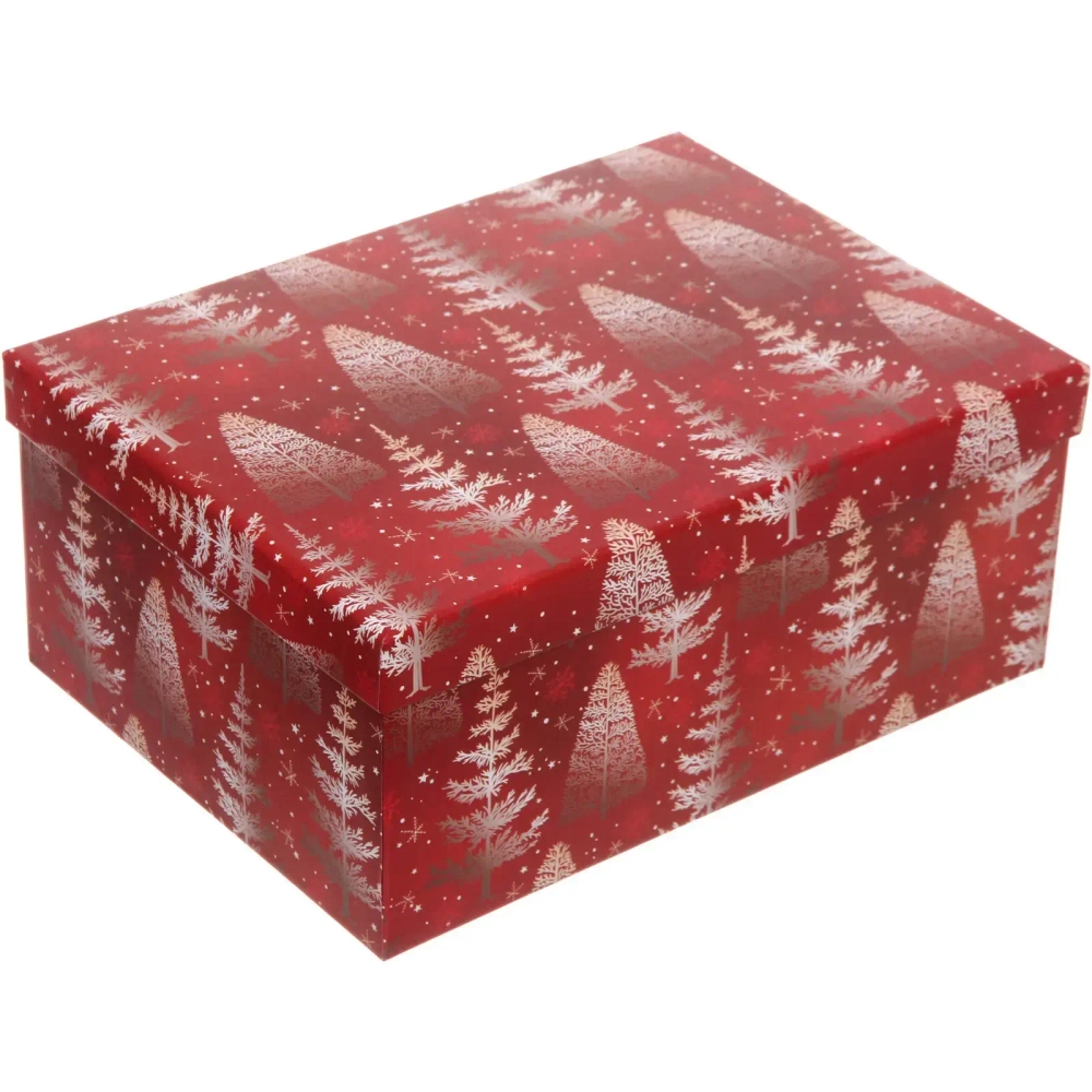 Коробка подарочная «Веселые елочки» 27*20*11,5 см