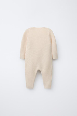 ZARA ТРИКОТАЖНОЕ КИМОНО С ВЫШИВКОЙ «УТЕНОК», КРЕМОВЫЙ