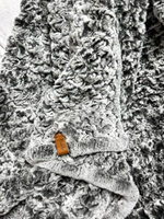 Вязаный плед из натурального меха рекс 240*220 см (серый сноутоп, окрас меха в два тона)