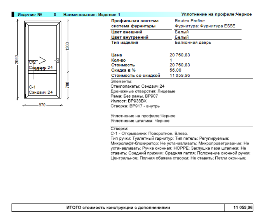 Коммерческое предложение № 87401-кле от 20.09.2025. Комплект металлопластиковых изделий. Двери пвх 9 шт.