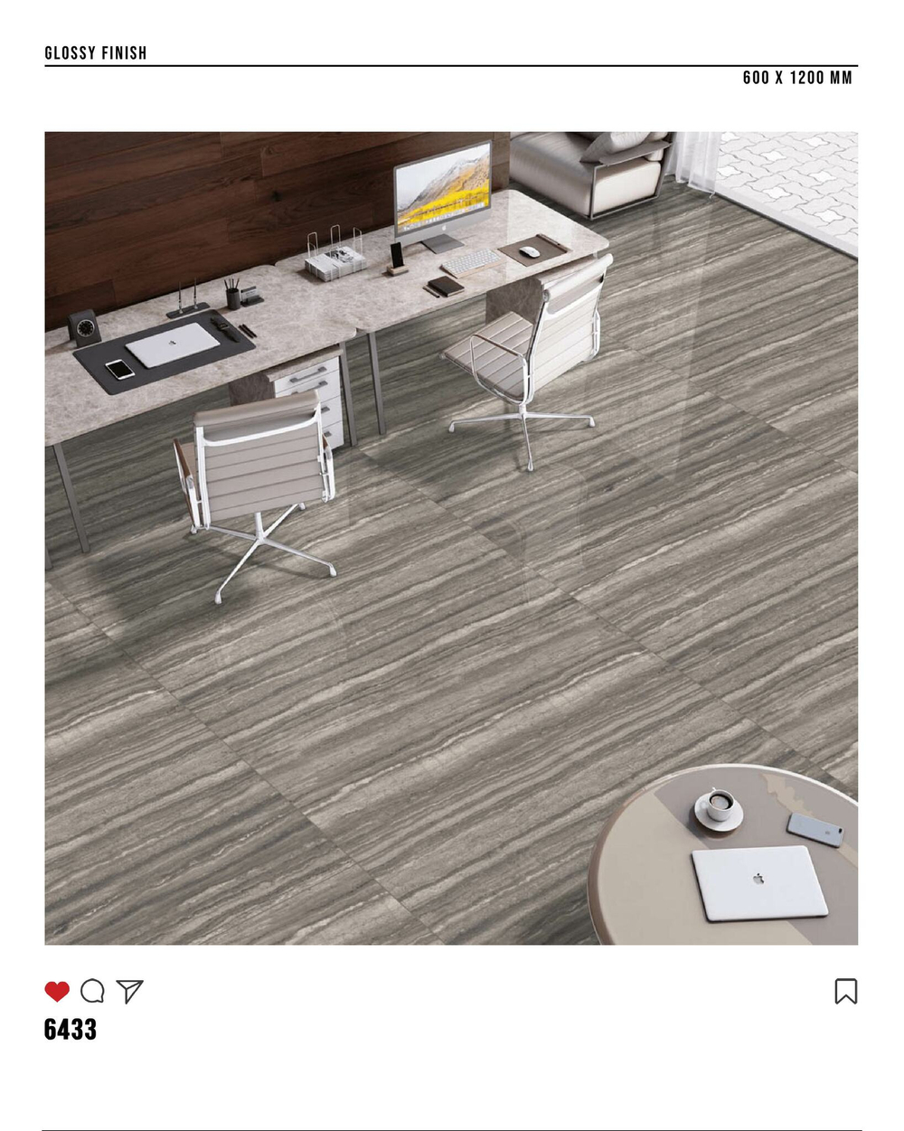 Керамогранит glossy №6, 60х120, 6433