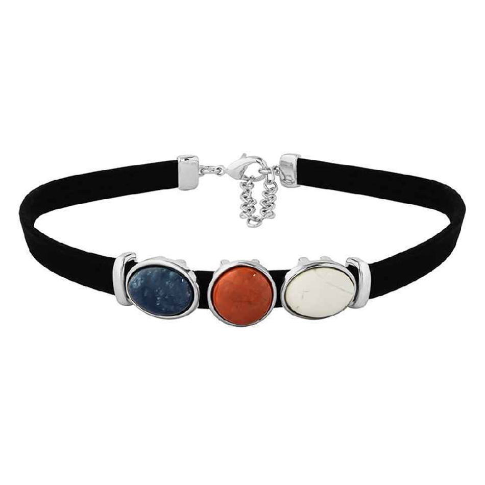 Чокер Possebon Mother Mosaic/Red Agate/Pearl Sodalite B0207.1.8.22 BW/R/BL/S
