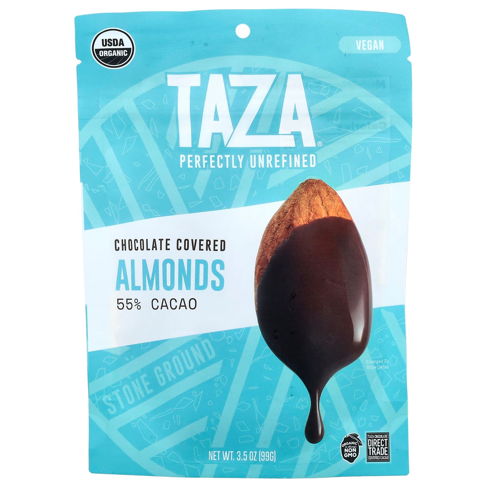 Taza Chocolate, миндаль в шоколаде, 55% какао, 99 г (3,5 унции)