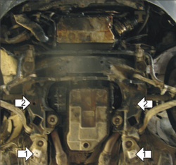 Усиленная защита Motodor КПП. 2 мм, Сталь. для Audi A6 2001-2004, Audi A6 1997-2001 арт.00104
