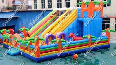 Надувной батут горка "Парк Юрского периода"