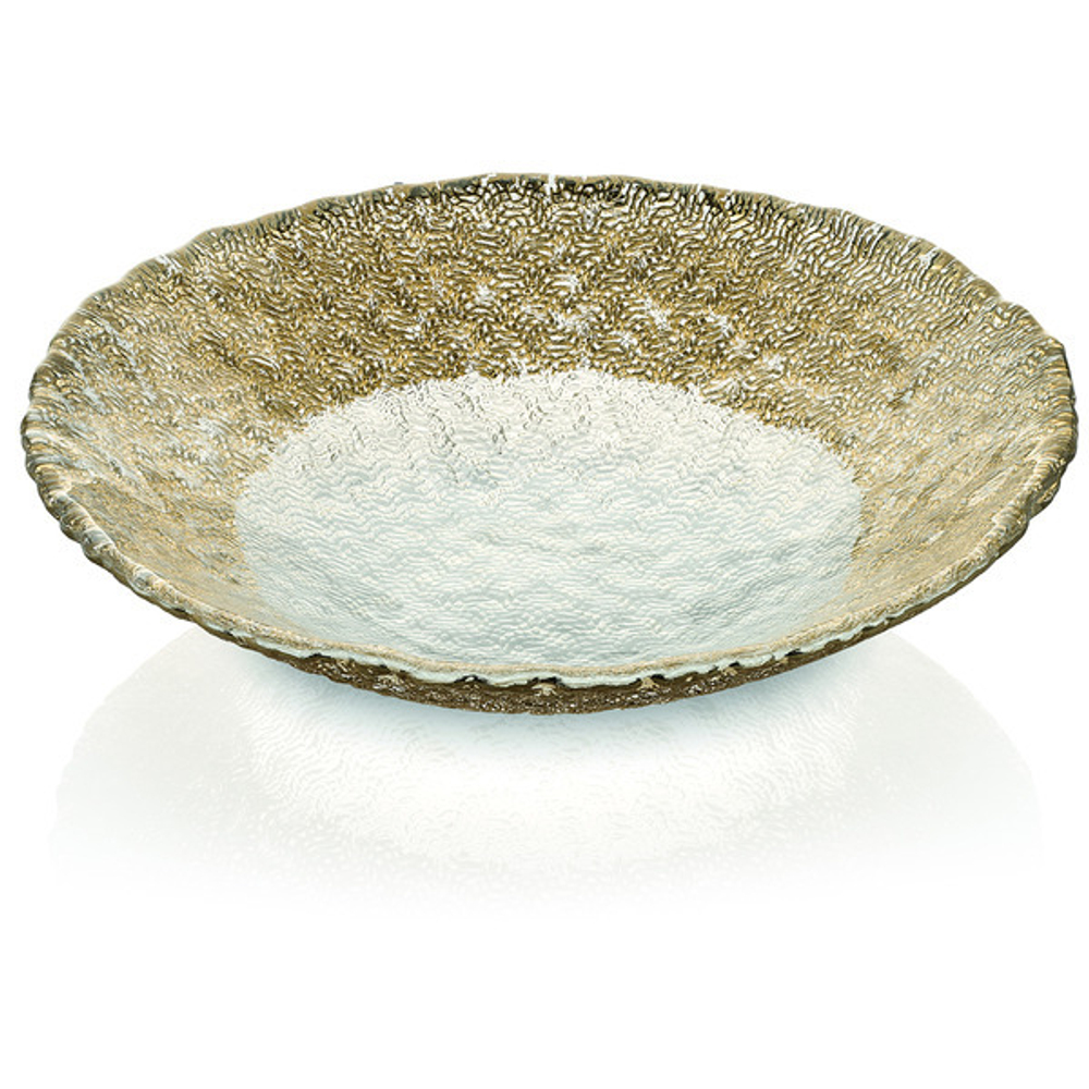 Блюдо круглое глубокое IVV Трикот 30см золотистая кайма