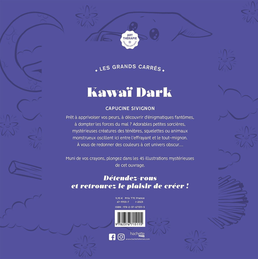 Hachette  раскраска по номерам  Kawaï dark