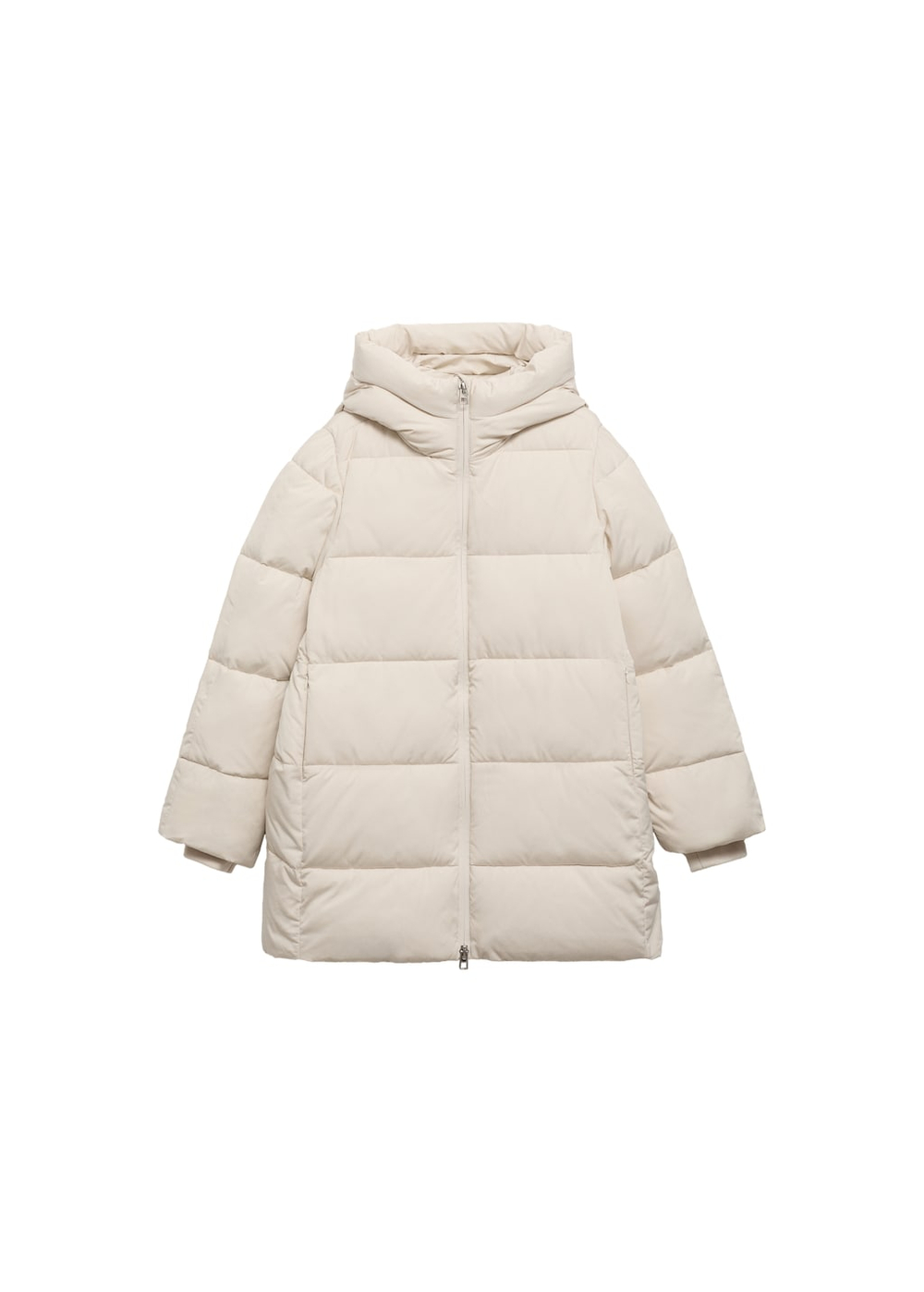 Стеганый анорак миди с капюшоном