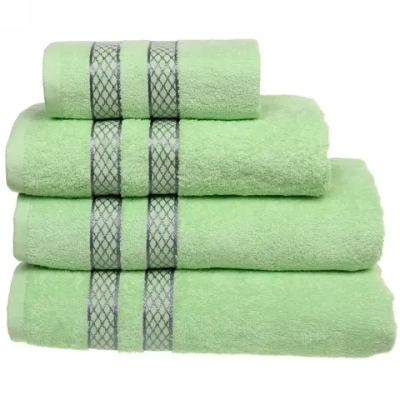 Полотенце махровое 100*150см «SILVER» цвет зеленый 10400 плотность 400гр/м2 с петелькой-подвесом
