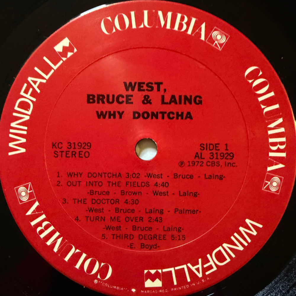 West, Bruce & Laing ‎– Why Dontcha (США 1972г.) Т