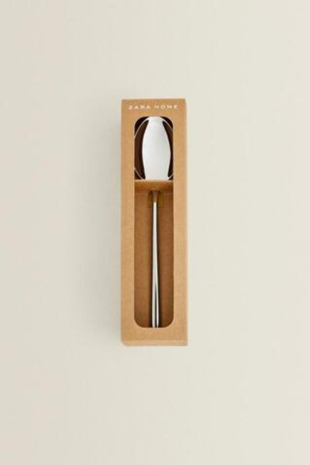 ZARA HOME БЛЕСТЯЩАЯ МЕТАЛЛИЧЕСКАЯ ДЕСЕРТНАЯ ЛОЖКА (НАБОР ИЗ 4 ПРЕДМЕТОВ), СЕРЕБРЯНЫЙ