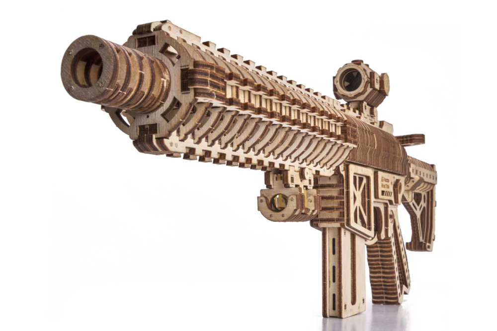 Механическая сборная модель Wood Trick Штурмовая винтовка AR-T