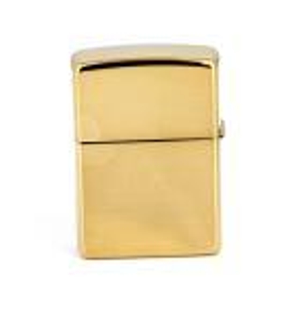 Зажигалка ZIPPO Classic High Polish Brass™ с Гравировкой на крышке "Solid Brass" ZP-254