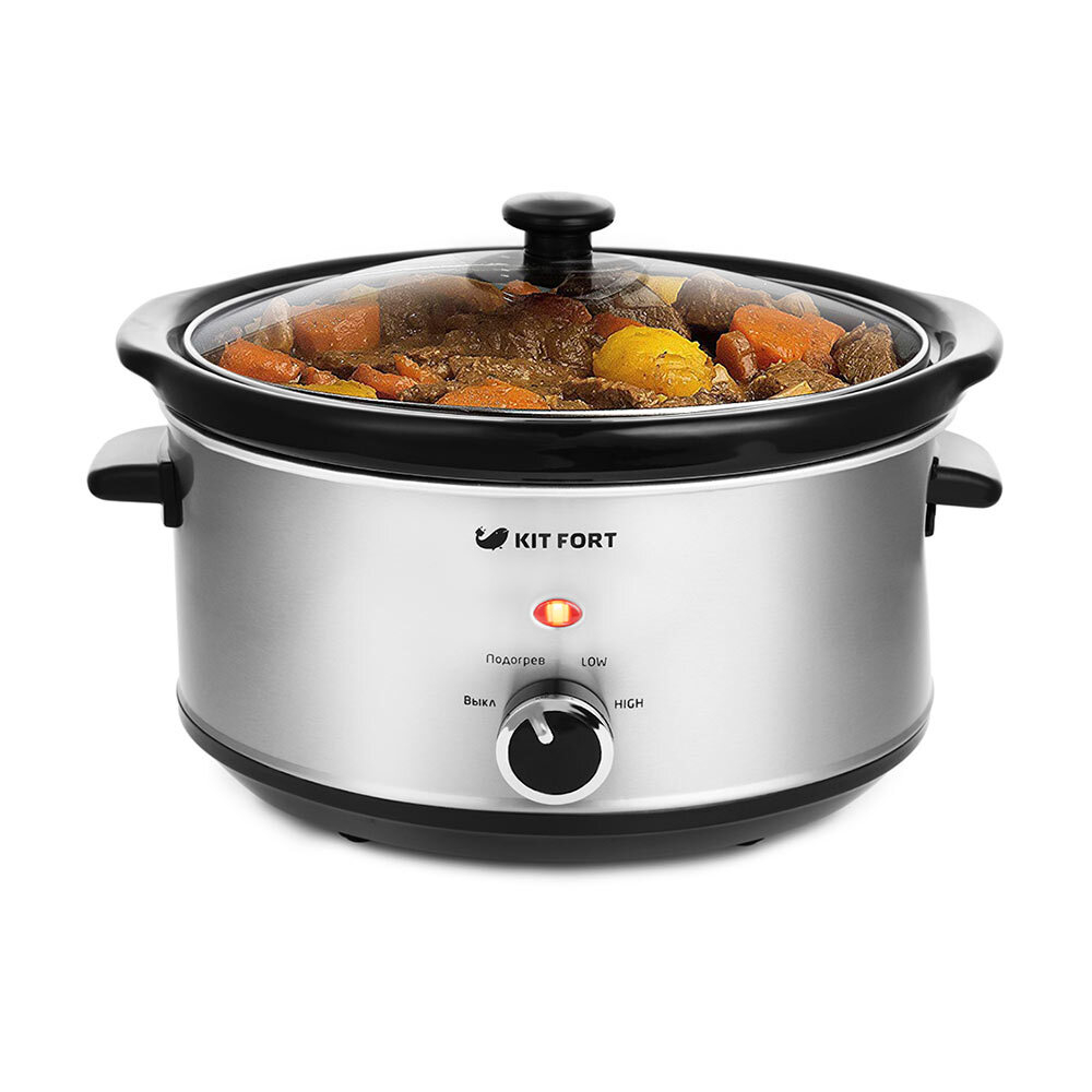 Медленноварка Kitfort KT-207 серебристый