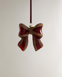 ZARA HOME УКРАШЕНИЯ ДЛЯ РОЖДЕСТВЕНСКОЙ ЁЛКИ В ФОРМЕ БАНТА, КРАСНЫЙ