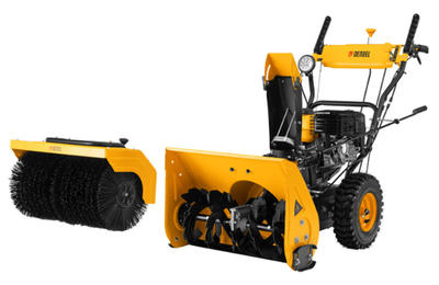 Гибридная снегоуборочная машина с функц. подметания SWB-600, 212 сс, руч. старт, 2 насадки Denzel