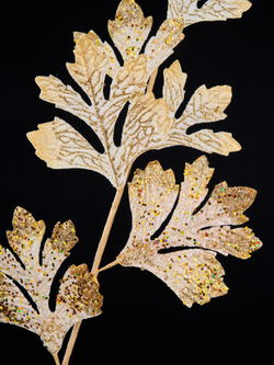 Веточка с листьями 72см ChristmasDeLuxe золото