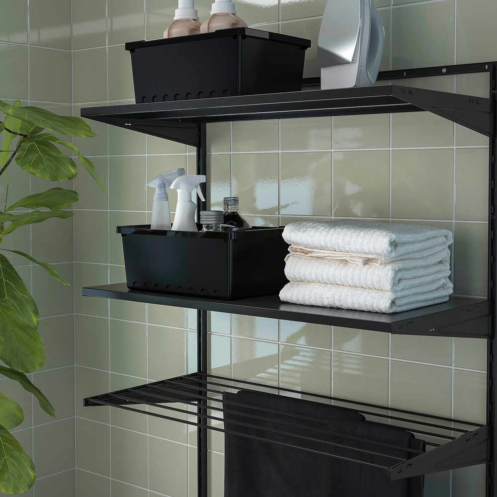 IKEA BOAXEL  (ИКЕА БОАКСЕЛ)  -  Комбинированная прачечная, антрацит/металл, 82x40x201 см