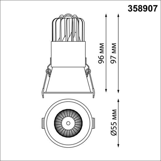 358907 SPOT NT22 442 черный Встраиваемый светодиодный светильник с переключателем цветовой температуры IP20 LED 3000К\4000К\6000К 7W 220V LANG