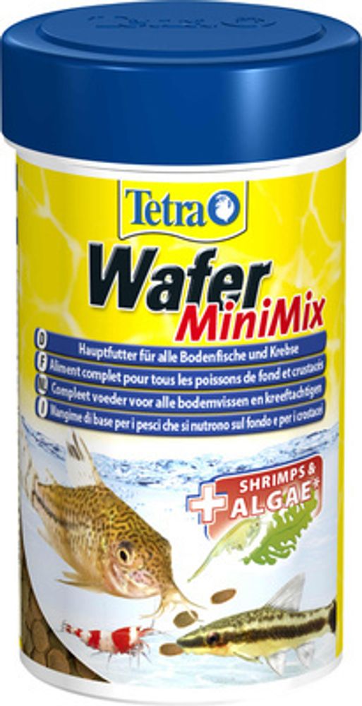 Tetra Wafer Mini Mix Корм для всех донных рыб, подходит для ракообразных, 2 вида чипсов