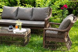 "Гранд Латте" лаунж-зона из искусственного ротанга, цвет коричневый