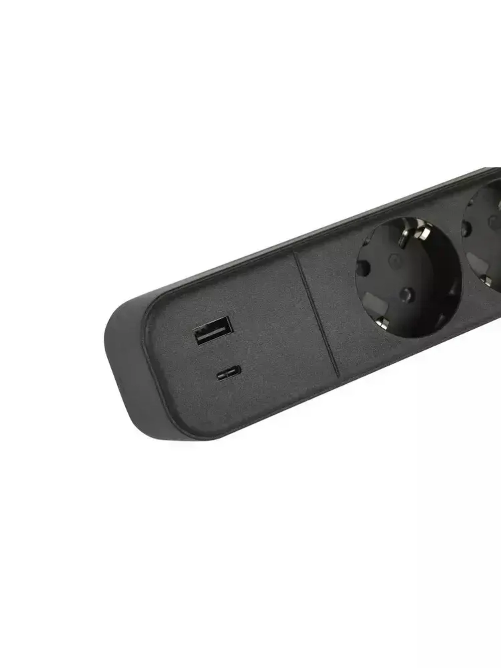 Сетевой фильтр Intro SFE430-2xUSBAC-B с базовой защитой с заземлением с выключателем 4 розетки+2xUSBA+C 3,1A 3м 10А / удлинитель сетевой 3м