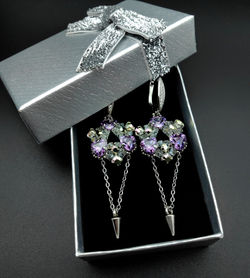 Набор для создания серег Triangle, Amethyst/Silver