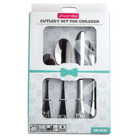 Набор детских столовых приборов 4 предмета Kamille KM 5336 из нержавеющей стали