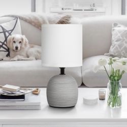 Настольная лампа Rivoli   7044-501 1 * Е14 40 Вт керамика серая с абажуром