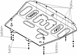 Защита картера двигателя, КПП. 1,5 мм, Сталь. для Lada Vesta 2015-2022, Motodor.52106