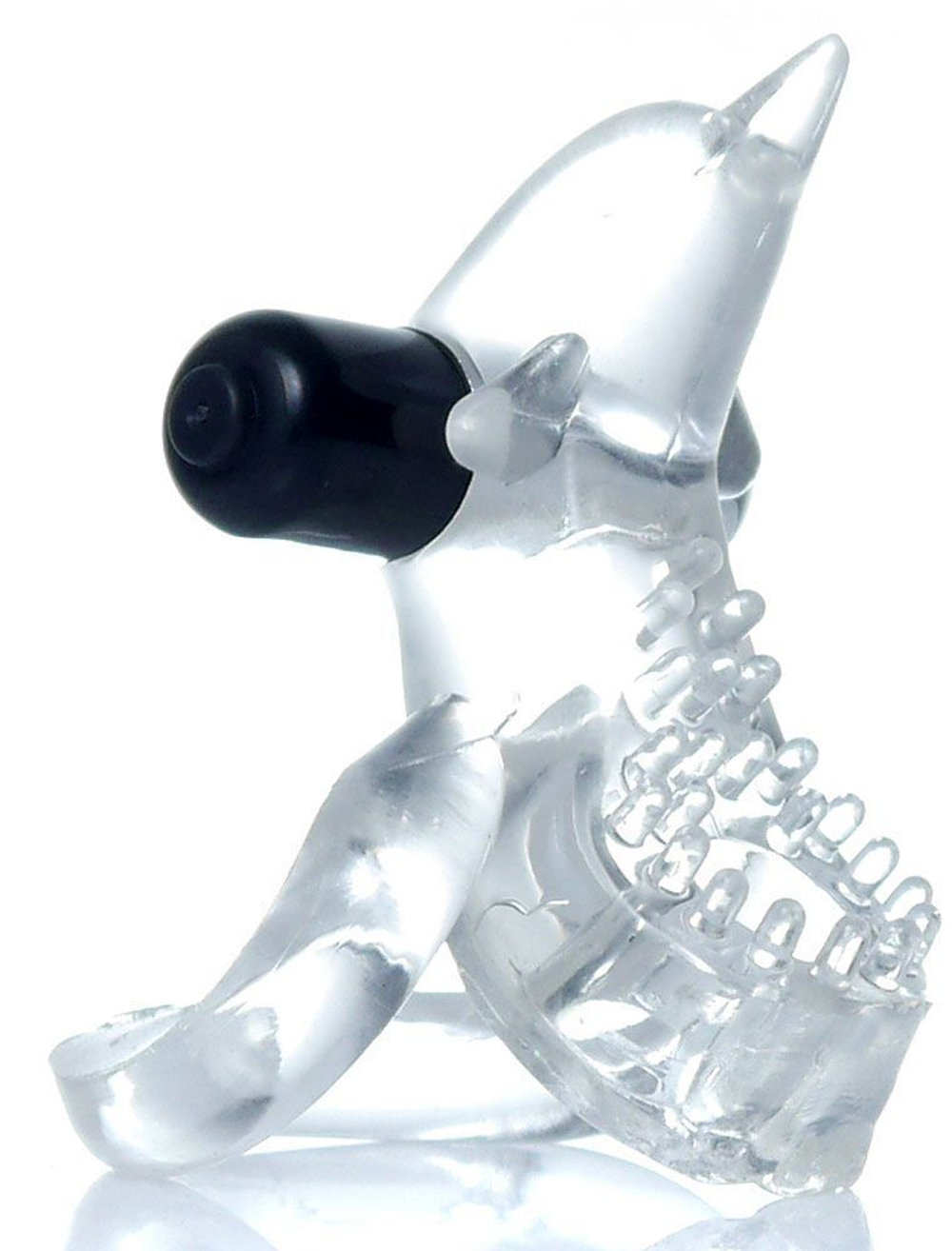 Прозрачное эрекционное виброкольцо с дельфином (Цвет: прозрачный)