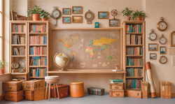 Кабинет №5 старшие классы светлый для групп - фон неопреновый