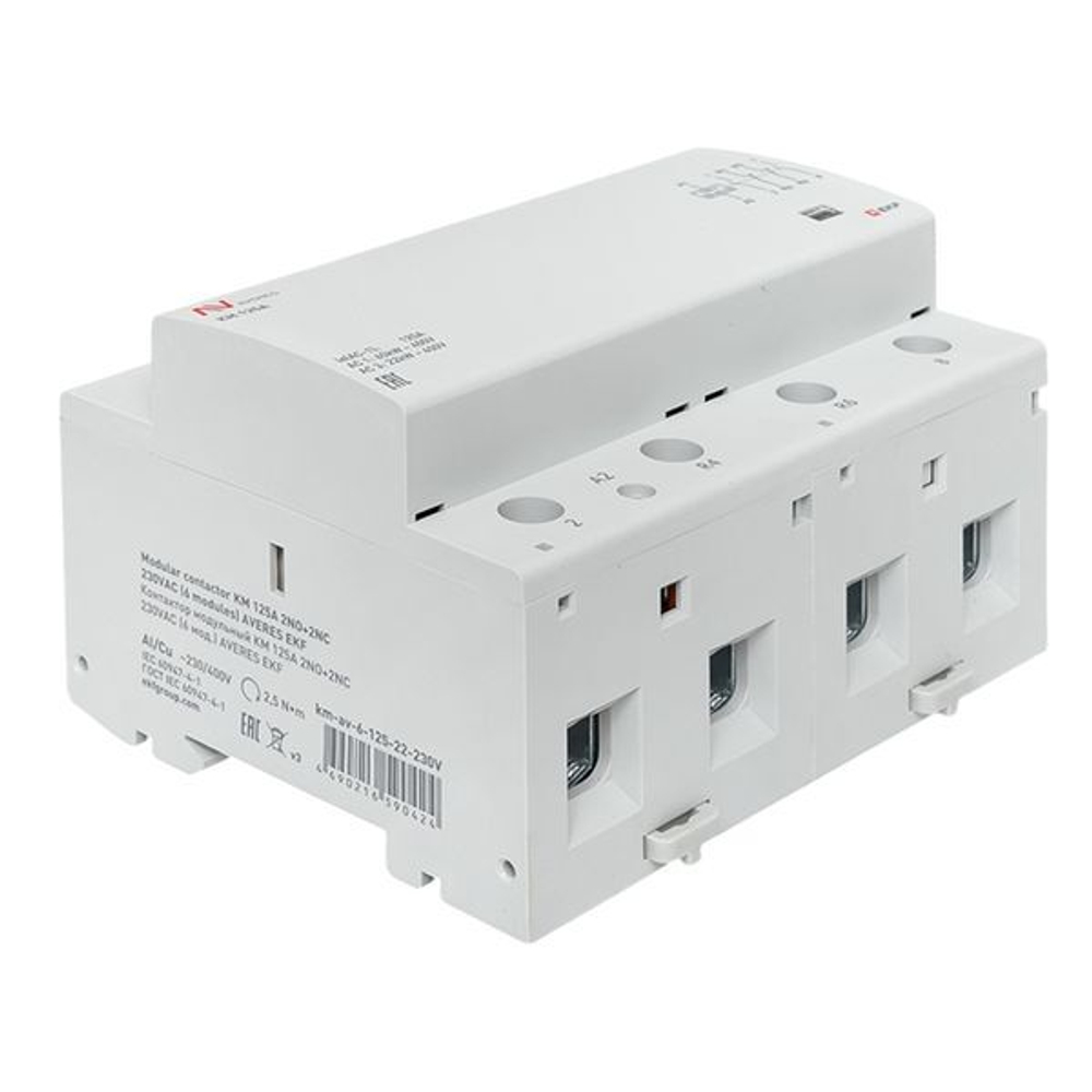 Контактор модульный EKF km-av-6-125-22-230V
