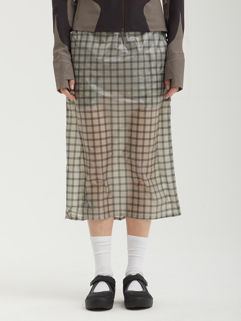 Юбка Nia See Through Printed Check Mid