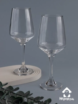 Набор бокалов для вина, 365 мл, 6 шт. с золотой каймой