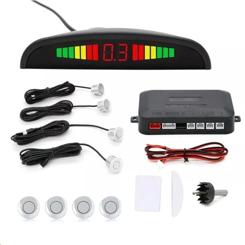 Парктроник (парковочный радар) 4 датчика, серые (диаметр 22 мм, фреза) (Parking sensor)