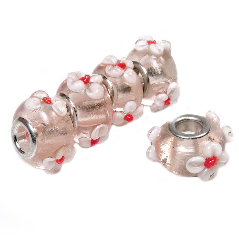 Бусина шарм "лэмпворк" с аппликацией асс.