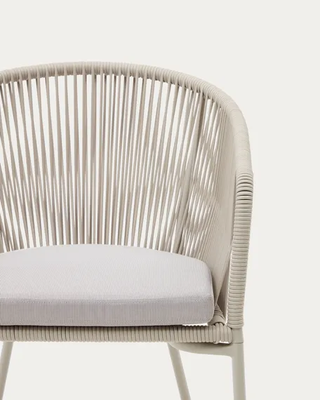 Стул Yanet с синтетической веревкой цвета экрю