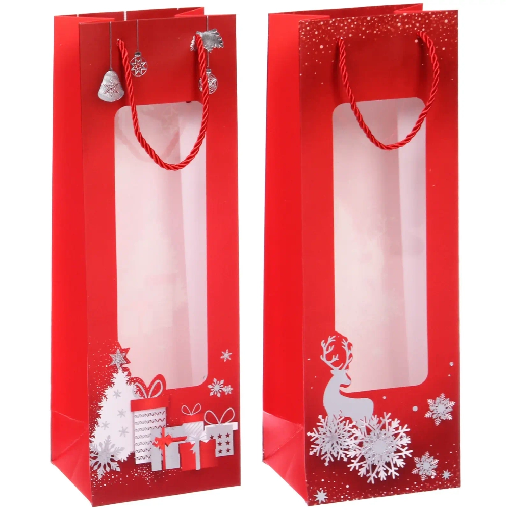 Пакет под бутылку «Мгновение» 12*35*9 см, микс