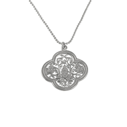 "Серасан" подвеска в родиевом покрытии из коллекции "Харизма" от Jenavi с замком карабин